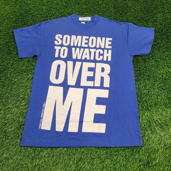 Vintage 1987 Someone to Watch Over Me Movie Shirt L/XL 23x30 Blue Single-Stitch - Picture 1 of 13